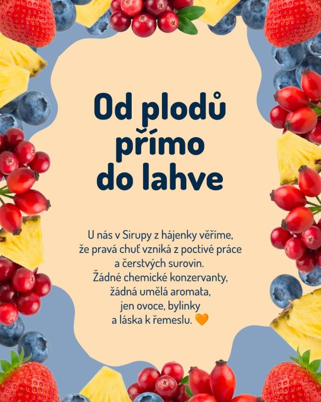 🍓 Od plodů přímo do lahve! U nás v Sirupy z hájenky věříme, že pravá chuť vzniká z poctivé práce a čerstvých surovin....